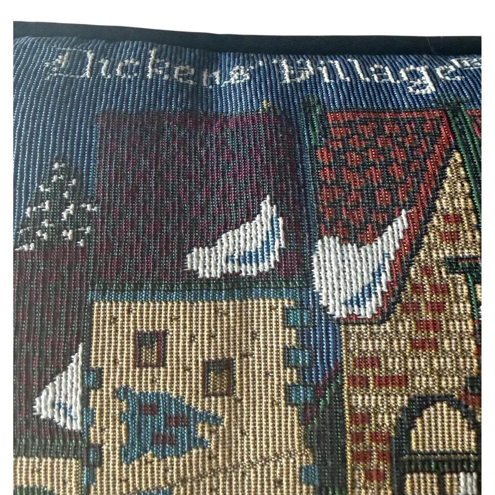 Goodwin‎ Weavers Dept 56 Dickens Village Tapestry Pillow Licensed 1990s 12x15